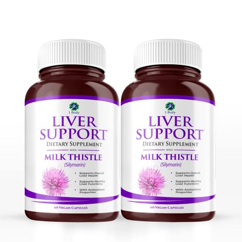 1 Body Liver Support: Twin Pack - 60 Capsules Each - Milk Thistle 1 Body Au supplements