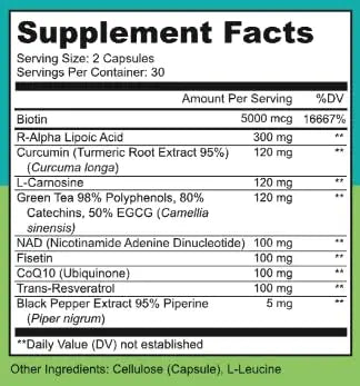 LIVELY VITAMIN CO. Perfect Ten - Anti-Aging & Antioxidant Supplement - Biotin & Lipoic Acid - Healthy Hair, Skin, Nails - Energy Boost - Sharper Brain Function - Stronger Immunity - 60 Capsules LIVELY VITAMIN CO Au supplements