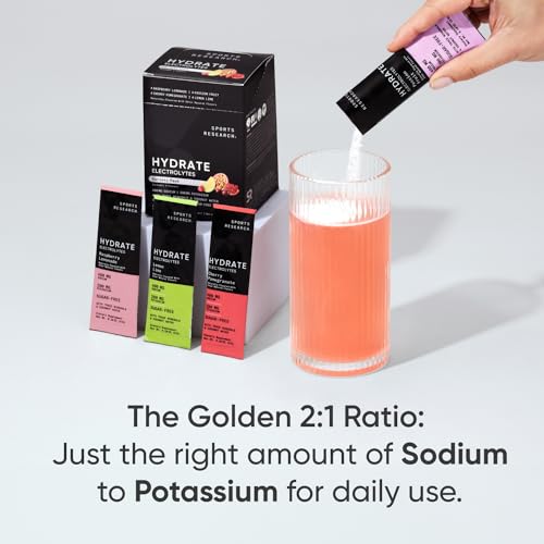 Sports Research Hydrate Electrolytes Powder Packets - Sugar-Free & Naturally Flavored Sports Research Au supplements