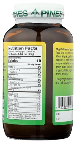 Pines Organic Mighty Greens Superfood Blend, 8 Ounce Pines Au supplements