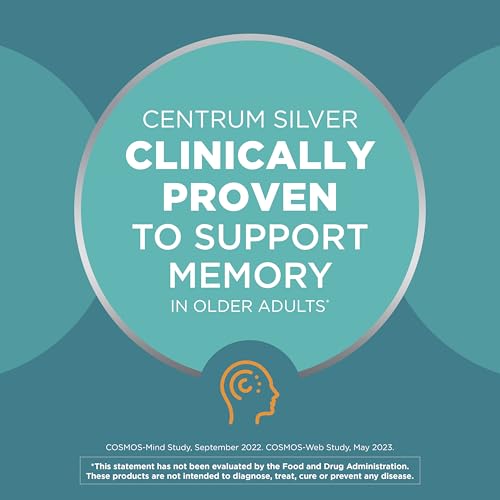 Centrum Silver Multivitamin for Adults 50 Plus, Multivitamin/Multimineral Supplement, Vitamin D3, B Vitamins, Gluten Free, Non-GMO Ingredients, Supports Memory and Cognition Centrum Au supplements