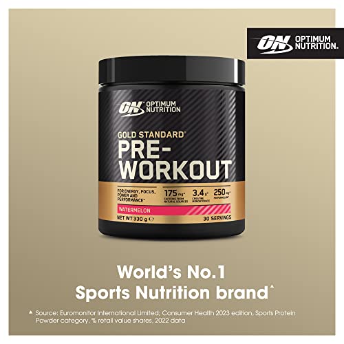 Optimum Nutrition Gold Standard Pre Workout Watermelon Flavoured Powder, 330g Optimum Nutrition Au supplements