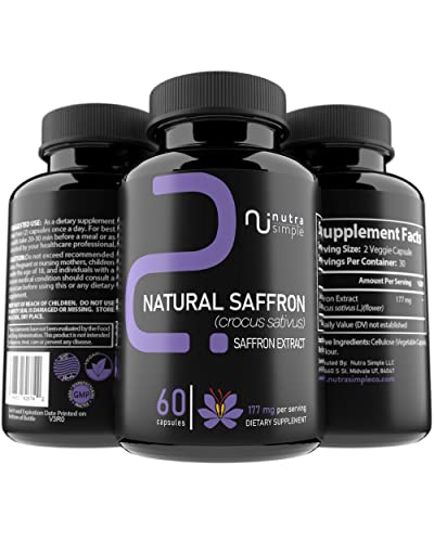 Nutra Simple Saffron Supplements 177mg, Pure Saffron Extract, Made in USA, Natural Nutra Simple Au supplements