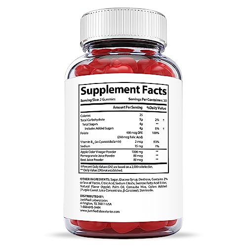 Justified Laboratories Luxe Keto ACV Gummies 1000MG with Pomegranate Juice Beet Root Justified Laboratories Au supplements