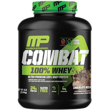 MusclePharm Combat 100% Whey, Chocolate Milk - 5 lb Protein Powder - Gluten Free Muscle Pharm Au supplements