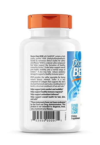 Doctor's Best MSM with OptiMSM, Non-GMO, Gluten Free, Joint Support, 1500 mg Doctor's BEST Au supplements