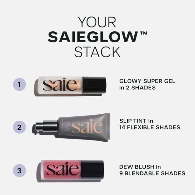 Saie Cheek Flush Duo - Dew Liquid Blush (.40 oz, Poppy), SuperSuede Baked Powder Blush (.01 oz, Stella) - Layerable, Skin-Nourishing Blushes for a Seamless Radiant Finish Saie Au supplements