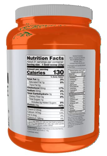 NOW Sports Nutrition, Whey Protein Concentrate, 24 g With BCAAs, Unflavored Powder NOW Au supplements