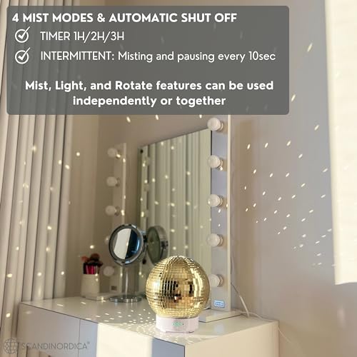 Disco Ball Diffuser Rotating - 300 ML Mirror Ball Oil Diffuser, Essential Oils Diffusers for Home SCANDINORDICA Au supplements