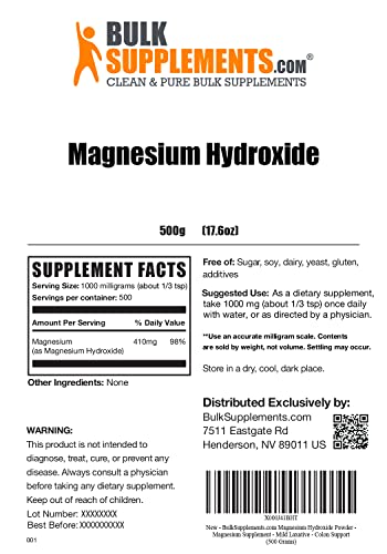 BulkSupplements.com Magnesium Hydroxide Powder - Magnesium Supplement BULKSUPPLEMENTS.COM Au supplements