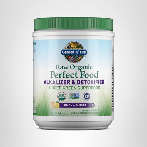 Garden of Life Raw Organic Perfect Food Alkalizer and Detoxifier, Lemon Ginger Flavored Superfood Powder Supplement, 30 Servings Garden of Life Au supplements