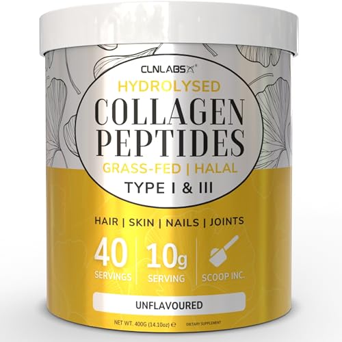 100% Pure Hydrolysed Collagen Peptides Powder - 400g Tub | Halal & Grass-Fed Bovine Collagen CLN Labs Au supplements