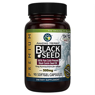 Amazing Herbs Premium Black Seed Oil Capsules - Cold Pressed Nigella Sativa Aids Amazing Herbs Au supplements