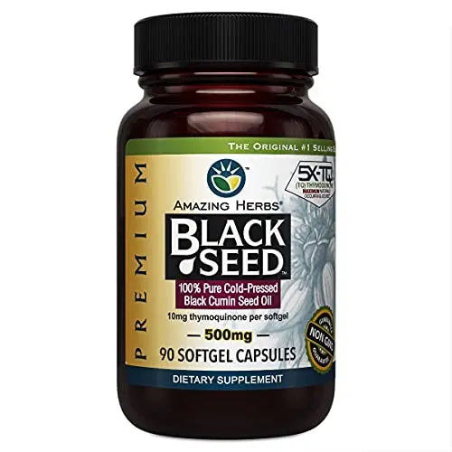 Amazing Herbs Premium Black Seed Oil Capsules - Cold Pressed Nigella Sativa Aids Amazing HerbsAU supplements