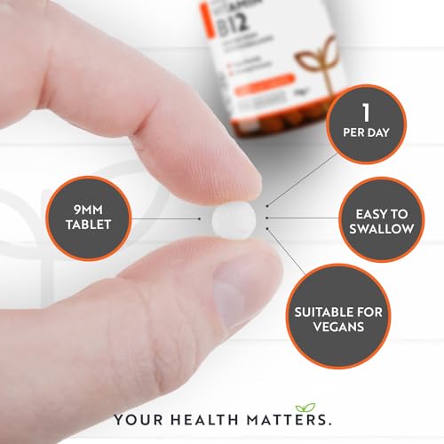 Vitamin B12 1000mcg - 365 High Strength Vegan Tablets (1 Year Supply) - Max Strength Nutravita Au supplements