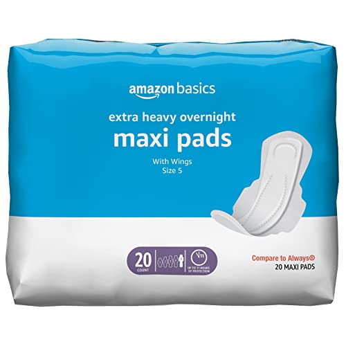 Amazon Basics Thick Maxi Pads with Flexi-Wings for Periods, Extra Heavy Overnight Absorbency Amazon Basics Au supplements