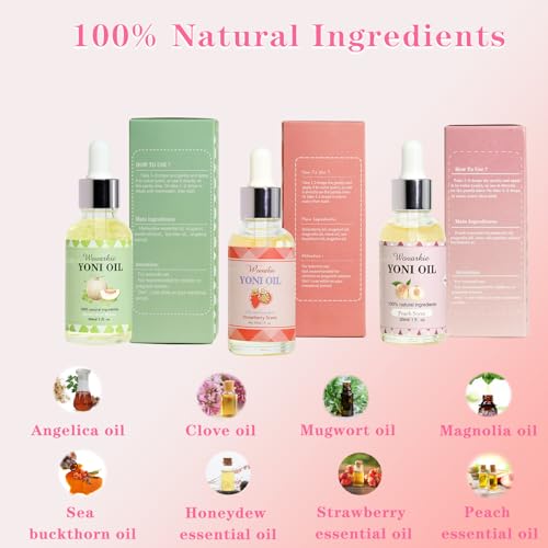 Yoni Oil for Women Set Of 3, 100% Natural Feminine Oil Intimate Deodorant for Women, Eliminates Odor Wovarkie Au supplements