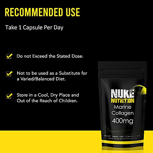 Nuke Nutrition Marine Collagen Capsules - 400mg - 120 Capsules - High Strength Collagen Nuke Nutrition Au supplements