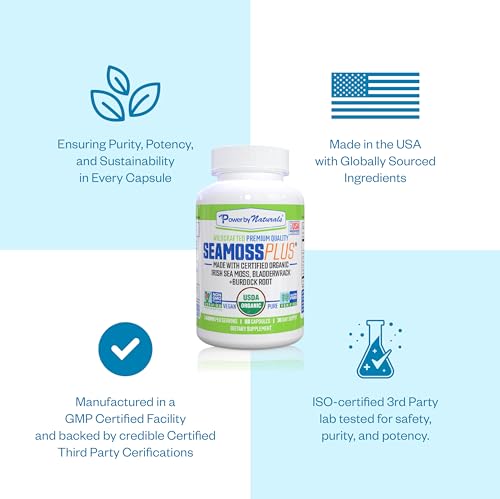 Power By Naturals Sea Moss Plus - USDA Certified Organic Wildcrafted Irish Power By Naturals Au supplements