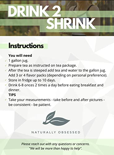 Naturally Obsessed 4 Week DRINK2SHRINK Detox Tea Formula Flat Belly System Detox Kit Naturally Obsessed Au supplements
