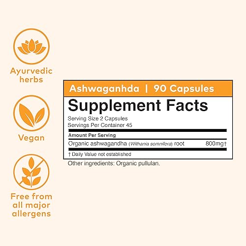 ORGANIC INDIA Ashwagandha Herbal Supplement - Vegan, Gluten-Free, Kosher ORGANIC INDIA Au supplements