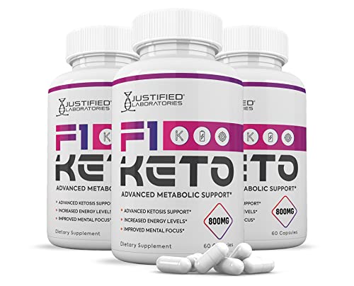 (3 Pack) F1 Keto Pills 800MG Includes goBHB Exogenous Ketones Advanced Ketosis Justified LaboratoriesAU supplements