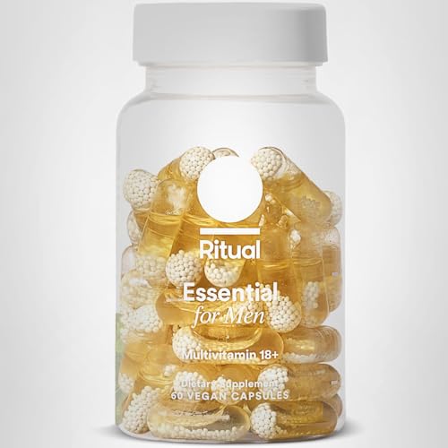 Ritual Men’s 18+ Daily Multivitamin - Key Essential Vitamins and Minerals to Support Energy, Muscle, Heart, Brain Health* - Including Zinc, D3, B12, A, K2 - Vegan - Mint - 60 Capsules - 30 Servings Ritual Au supplements