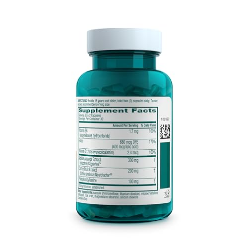 NEURIVA Ultra Decaffeinated Clinically Tested Nootropic Brain Supplement for Mental Alertness, Memory, Focus & Concentration, Cognivive, Neurofactor, Phosphatidylserine, Vitamins B6 B12, 60 Capsules NEURIVA Au supplements