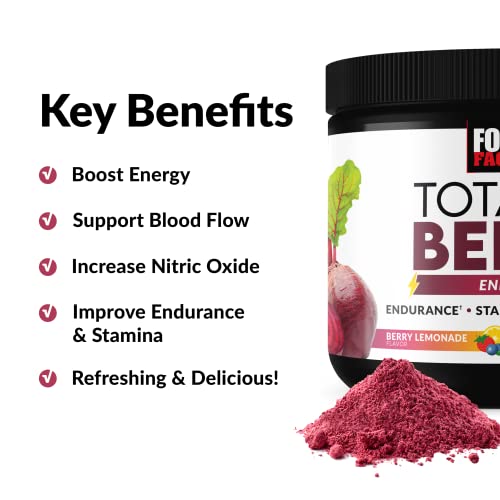 Force Factor Total Beets Energy Drink Mix, Superfood Beet Root Powder with Nitrates Force Factor Au supplements