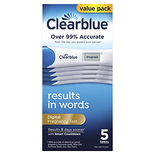 Clearblue Digital Pregnancy Test with Smart Countdown, Multi, 5 count Clearblue Au supplements