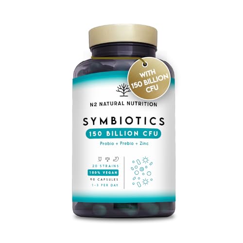 Probiotics 150 Billion CFU - 20 Strains with Prebiotics & Zinc. Highest Concentration N2 Natural Nutrition Au supplements