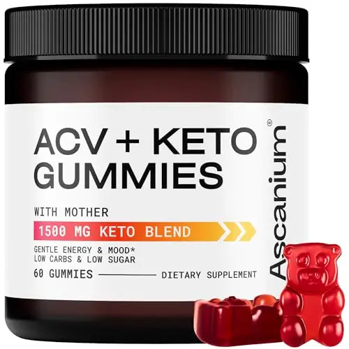 Ascanium Keto ACV Gummies 1500mg - Low-Sugar & Low-Carbs Apple AscaniumAU supplements