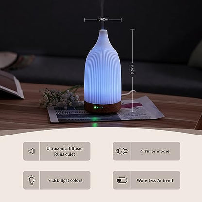 Coolego Ceramic Diffuser, 100ml Essential Oil Diffuser Ultrasonic Cool Mist Aromatherapy Diffuser CoolegoUS supplements