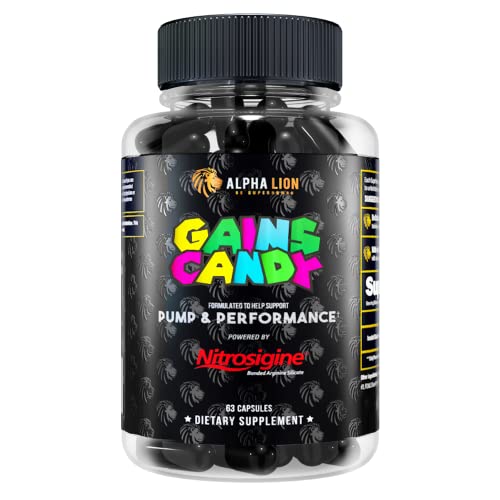 ALPHA LION Gains Candy, Supplement Pills for Muscle Pump & Blood Flow, Nitric Oxide ALPHA LION Au supplements