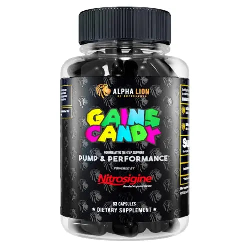 ALPHA LION Gains Candy, Supplement Pills for Muscle Pump & Blood Flow, Nitric Oxide ALPHA LIONAU supplements
