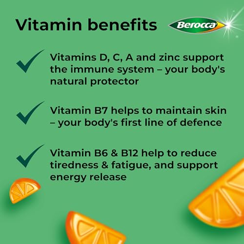 Berocca Immuno Gummy Vitamins, Orange Flavour, Bursting with Immune System Berocca Au supplements
