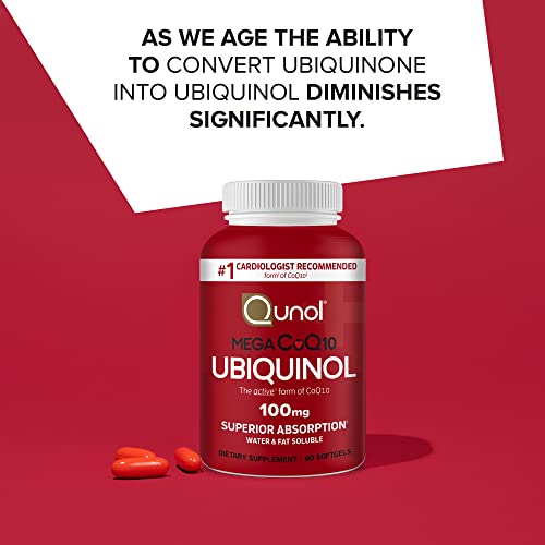 Qunol Ubiquinol CoQ10 100mg Softgels, Mega Ubiquinol 100mg - Superior Absorption Qunol Au supplements