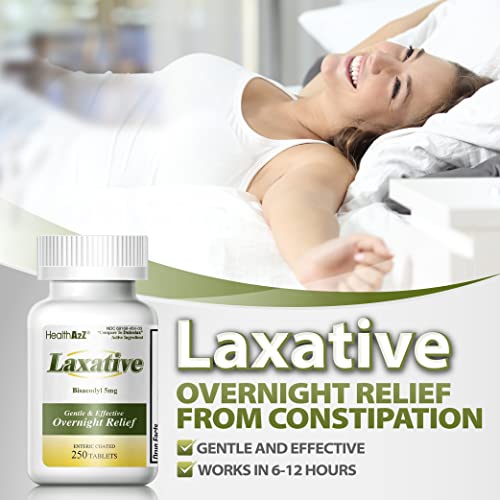 HealthA2Z Laxative Bisacodyl 5mg | 250 Counts | Gentle and Fast Overnight Relief HealthA2Z Au supplements