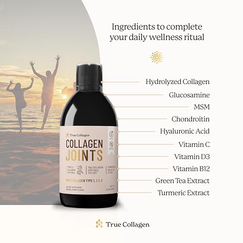 True Collagen Joint Peptides - Pack of 500ml, Berry Flavour | Dietary Supplements with Turmeric & Green Tea Extract True Collagen Au supplements