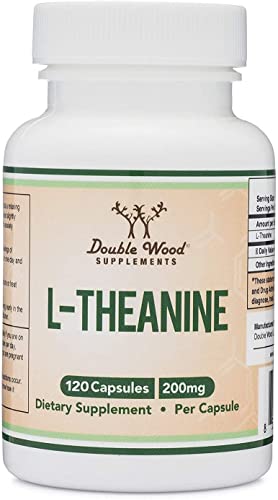 L-Theanine Supplement 200mg, 120 Capsules (Soy Free, Gluten Free, Non-GMO Double Wood Supplements Au supplements