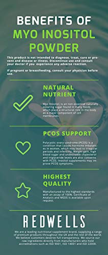 Myo Inositol Powder REDWELLS PCOS & Fertility GMO Free Vegan - 100g Pack REDWELLS Au supplements