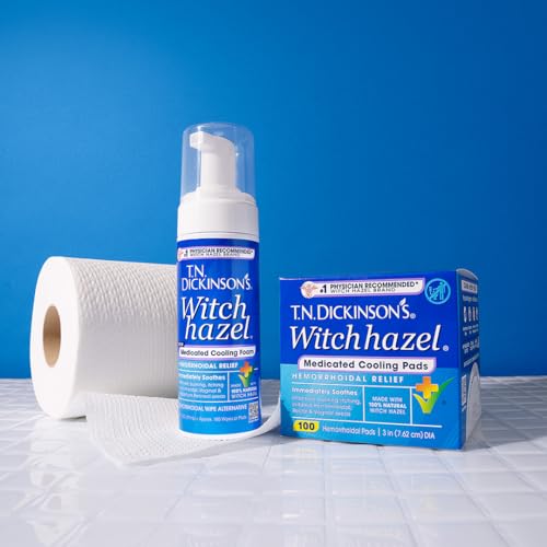 T.N. Dickinson’s Medicated Cooling Pads with Witch Hazel and Aloe | Hemorrhoid Treatment, Postpartum Care, Feminine & Rectal Relief | 100 Rounds T.N. Dickinson's Au supplements