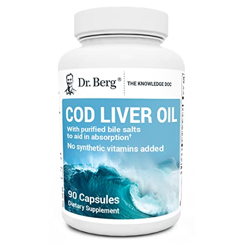 Dr. Berg Cod Liver Oil Capsules from Wild Caught Cod - No Smells or Bad Aftertaste Dr. Berg Nutritionals Au supplements