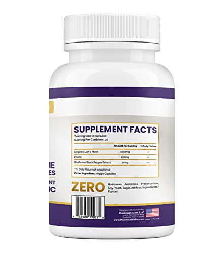 Lion's Mane & DMAE Capsules: Enhance Memory, Boost Mental Clarity Maximum Slim Au supplements