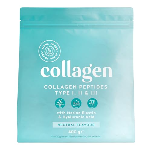 Collagen Powder with Hyaluronic Acid 400g - Collagen Peptides Supplement + Amino Acids Alpha Foods Au supplements