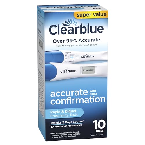Clearblue Pregnancy Test Combo Pack, 10ct - Digital with Smart Countdown & Rapid Clearblue Au supplements