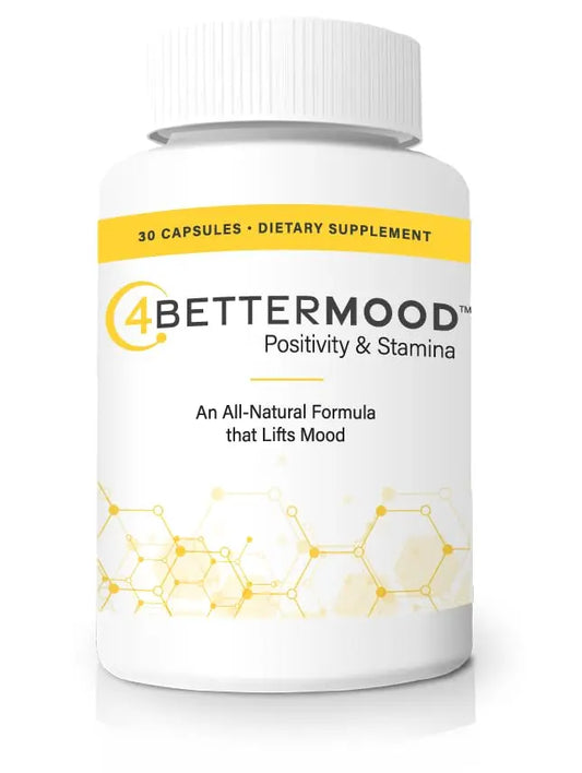 4BETTERMOOD Positivity & Stamina Capsule (30ct) Premium Mood Supplement - Enhance Mood & Promote Emotional Balance - Rhodiola, L-Theanine. Bocopa monnnieri, Velvet Bean, Skull Cap & Ashwaganda. 4BETTERMOOD Positivity & Staminanz supplements
