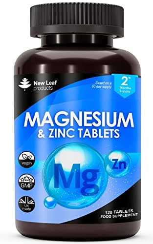 Magnesium Supplements 516mg With Zinc - 120 Magnesium Tablets Supports Muscle NEW LEAF PRODUCTS Au supplements