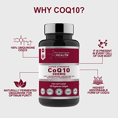 Ubiquinone Coenzyme Q10 300mg Softgel Capsules, 120 Super Strength Vegan Friendly The Intelligent Health Au supplements