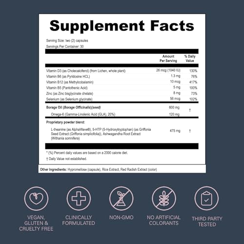 LOONI Balance Beam Mood Complex Supplement | PMS Relief with Ashwagandha, Vitamin B12 L·OONI Au supplements